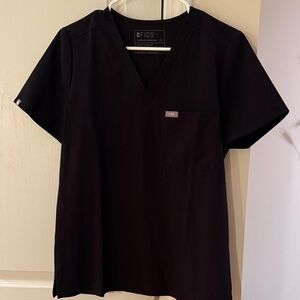 FIGS Caterina Black Scrub Top